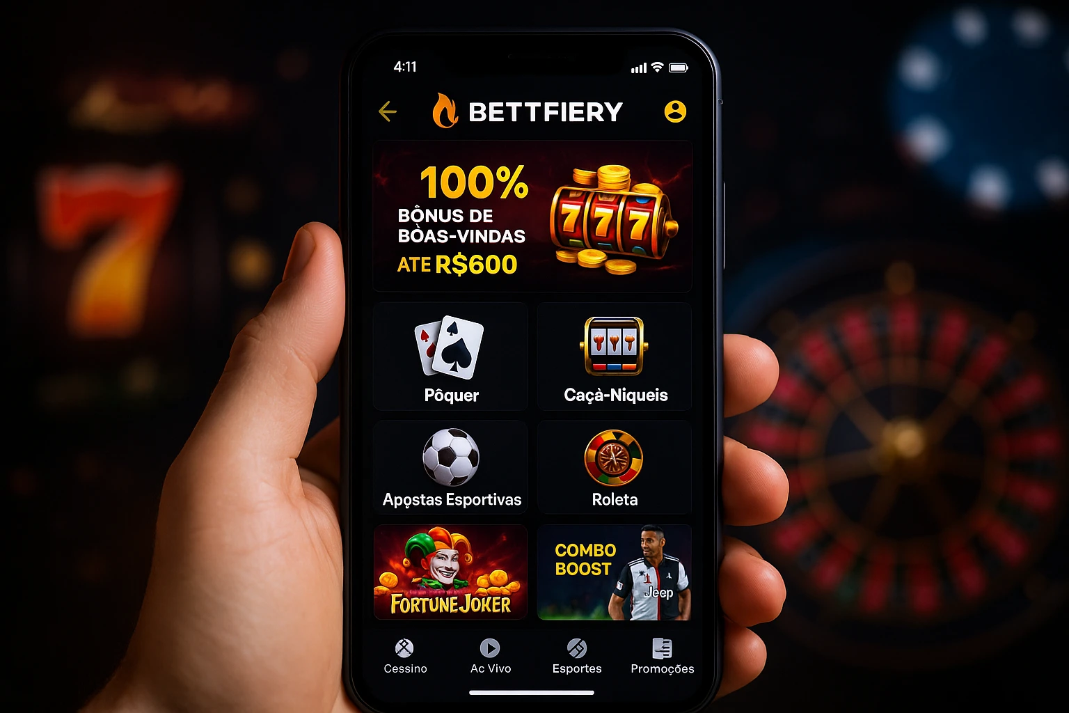 Baixar o BETTFIERY Cassino App